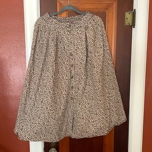 H&M cotton blend button front detail, floral midi skirt